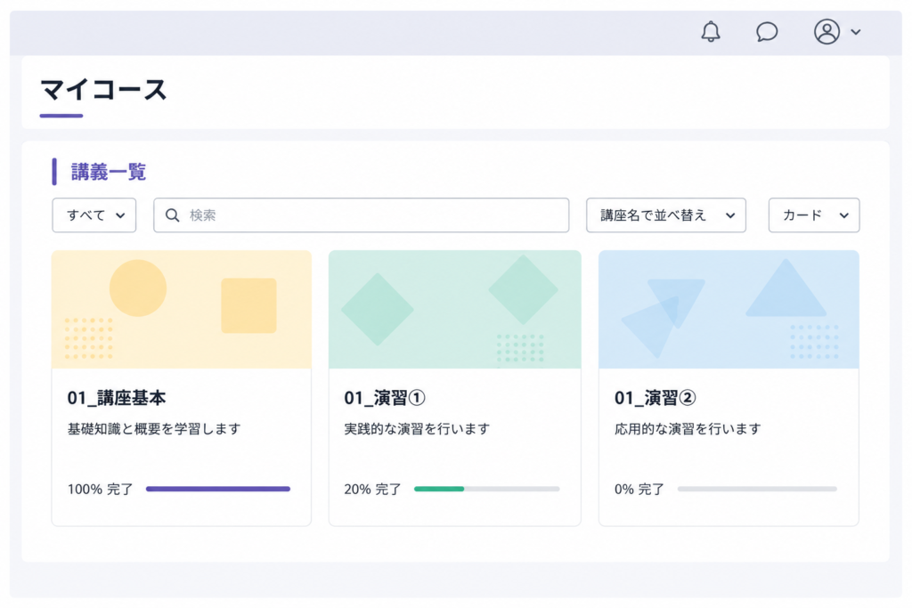 eラーニングシステム動画一覧画面イメージ