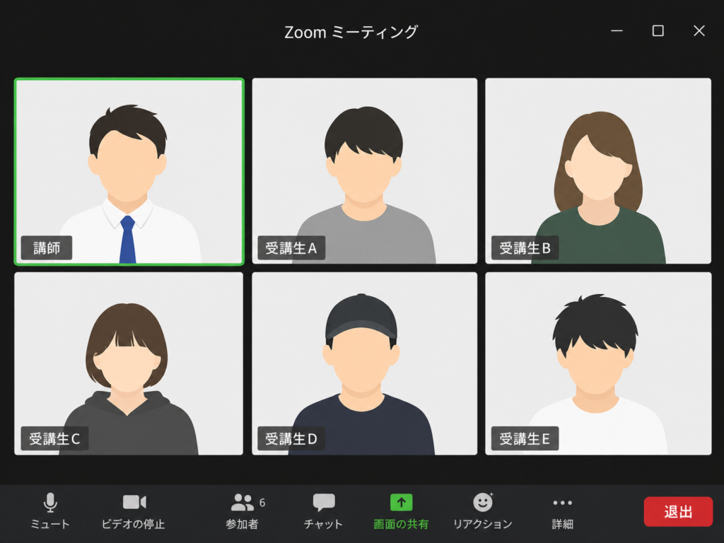 eラーニング職業訓練のZoom対面指導イメージ